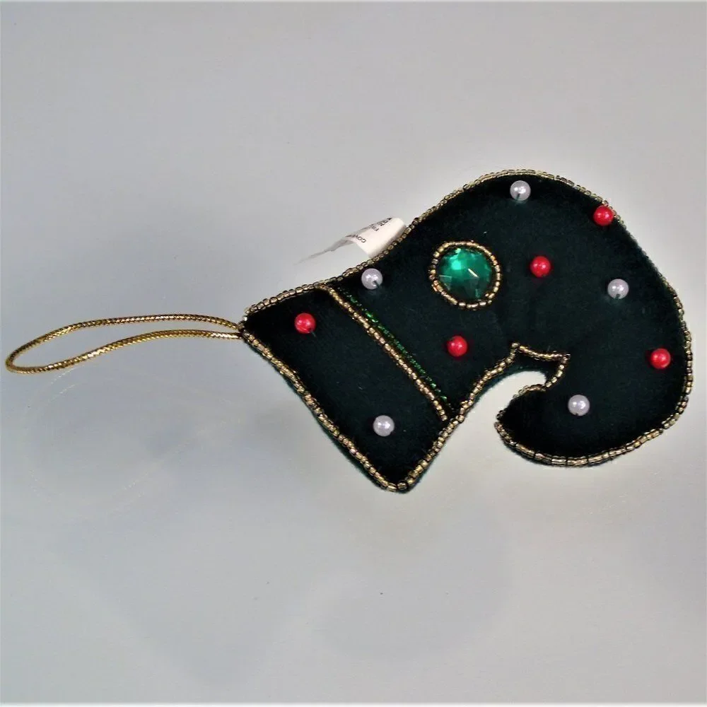 Miniature Stocking Christmas Ornament Bejeweled